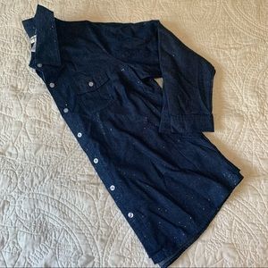 Cathy Daniels Sparkle Denim Button-Up Shirt - Size M